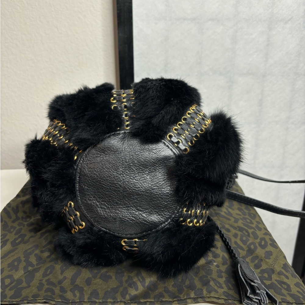 Rebecca Minkoff Utility Convertible Bucket Shoulder Crossbody Bag Braided Fur - Picture 5 of 10
